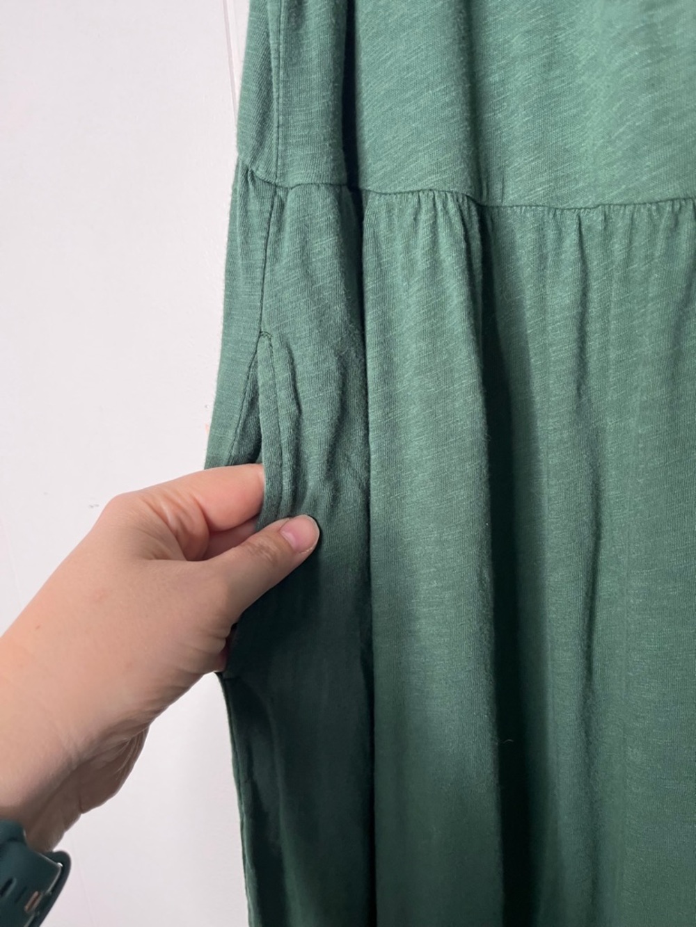 Z Supply Women's Forest Green Knit Maxi Sundress - Sleeveless Tiered Design S - Picture 6 of 10